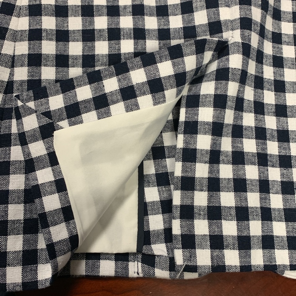 J Crew Re-Imagined Linen Blend One Button Buffalo Check Blazer - Picture 15 of 15